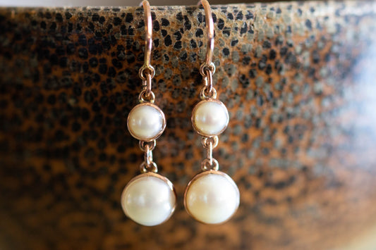 Double Pearl Earrings