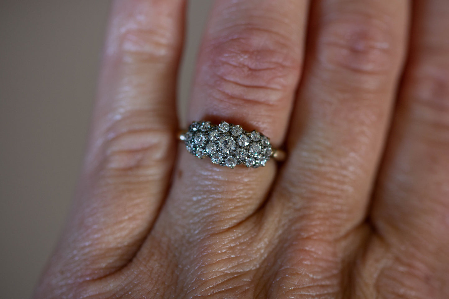 Antique Diamond Cluster Ring — view 2