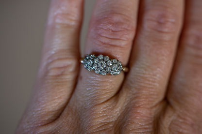 Antique Diamond Cluster Ring — view 2