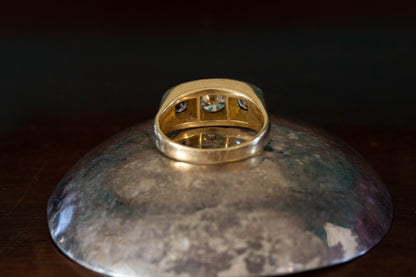 Gentleman’s Diamond Three Stone Ring — view 4
