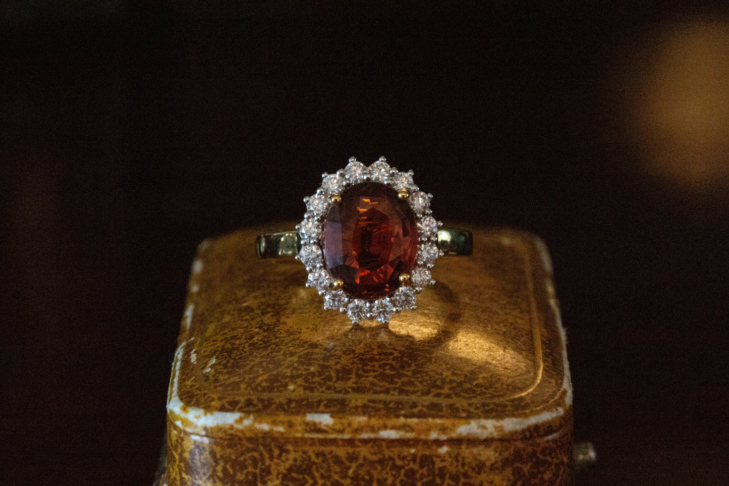 Pink Tourmaline and Diamond Cluster Ring