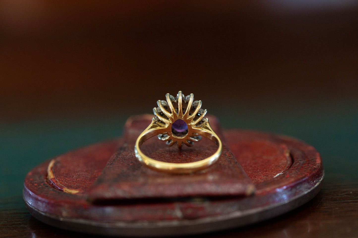 Amethyst and Diamond Cluster Ring — view 4