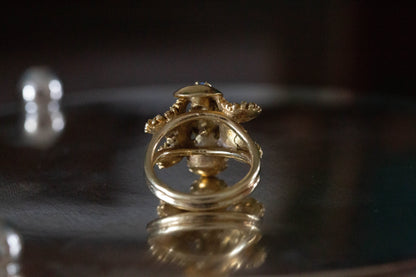 Sapphire and Gold Dress Ring — view 5