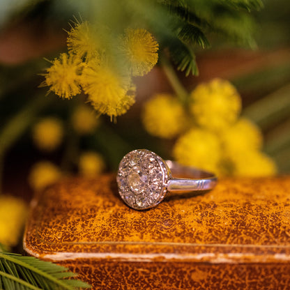 Old Cut Diamond Cluster Ring — view 3