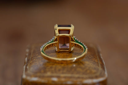 Pink Tourmaline and Diamond Dress Ring — view 5