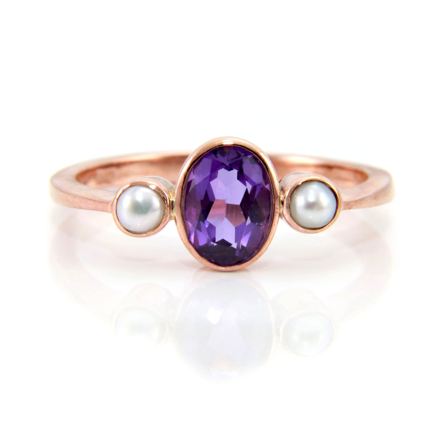 Amethyst & Pearl Trilogy Ring — view 5
