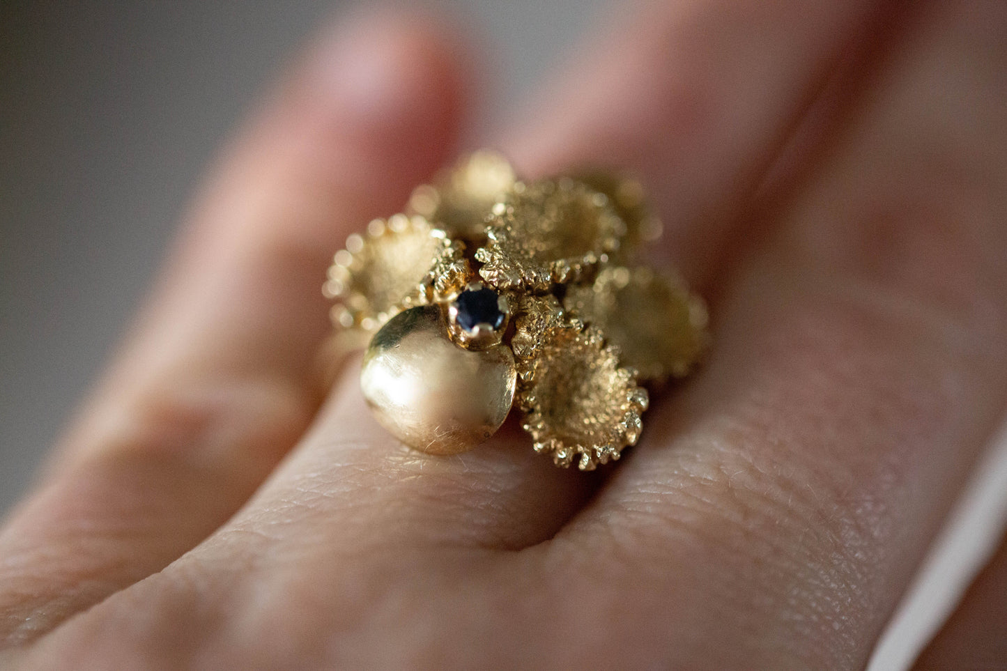 Sapphire and Gold Dress Ring — view 7