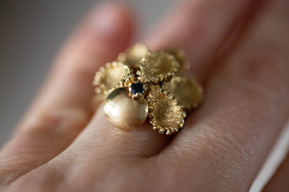 Sapphire and Gold Dress Ring — view 7