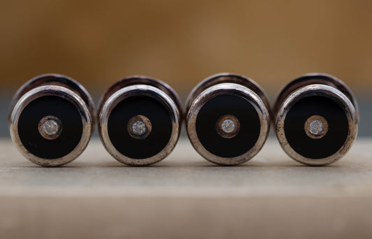 Silver Onyx and Diamond Dress Studs and Cufflinks