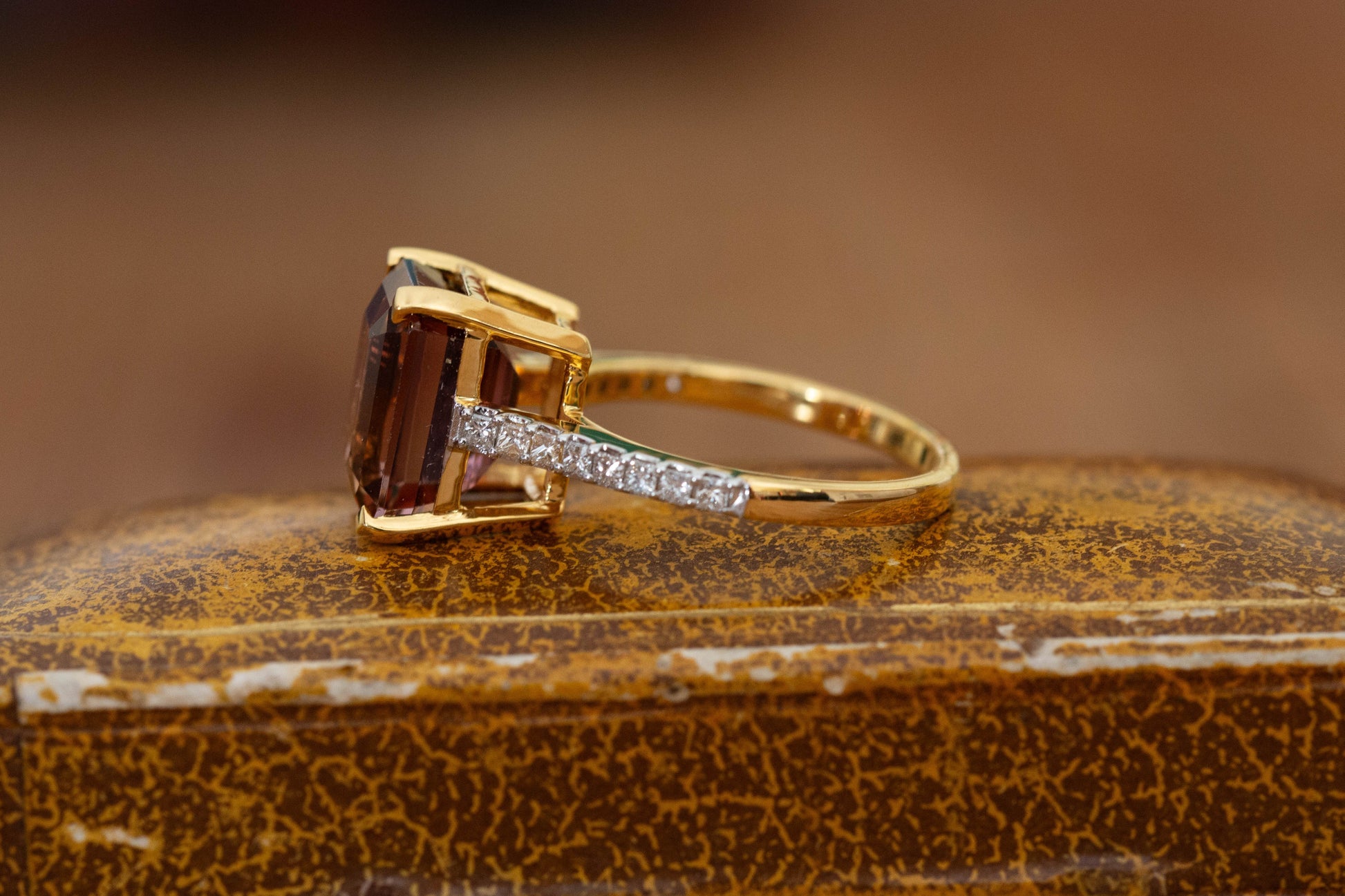 Pink Tourmaline and Diamond Dress Ring — view 4