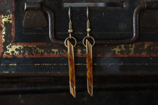 Amber and Gold Drop Earrings