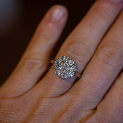 Old Cut Diamond Cluster Ring — view 5