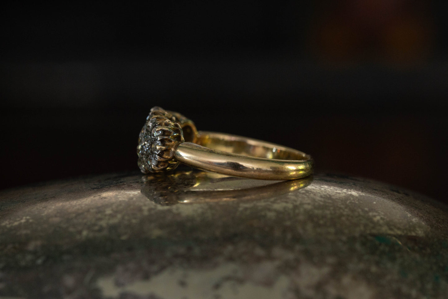 Antique Diamond Cluster Ring — view 4