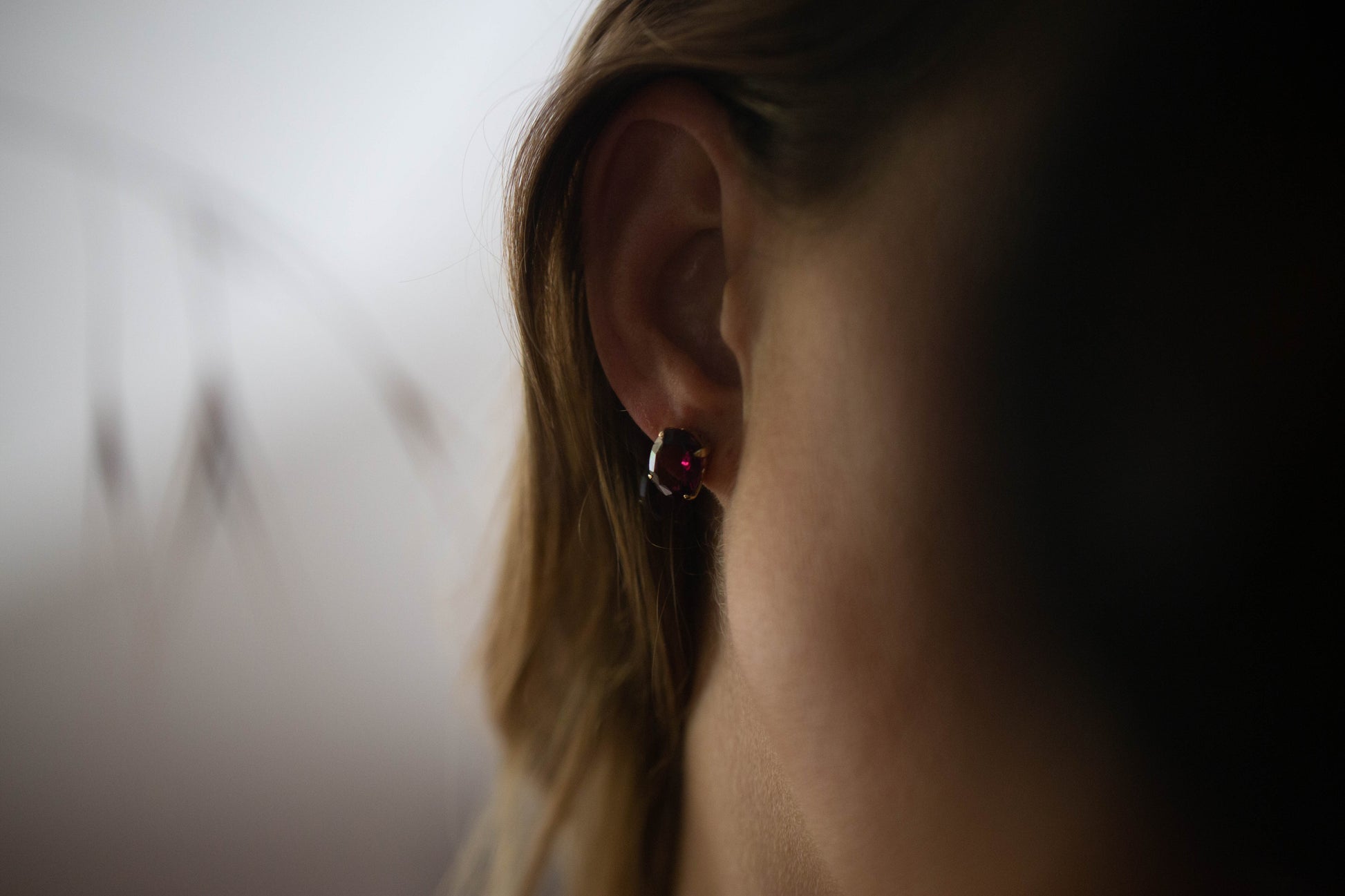 Almandine Garnet Stud Earrings — view 5