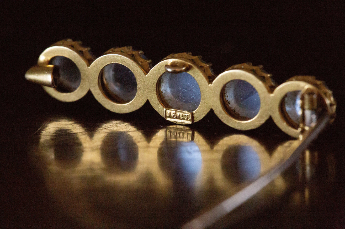 Antique Moonstone Brooch — view 3