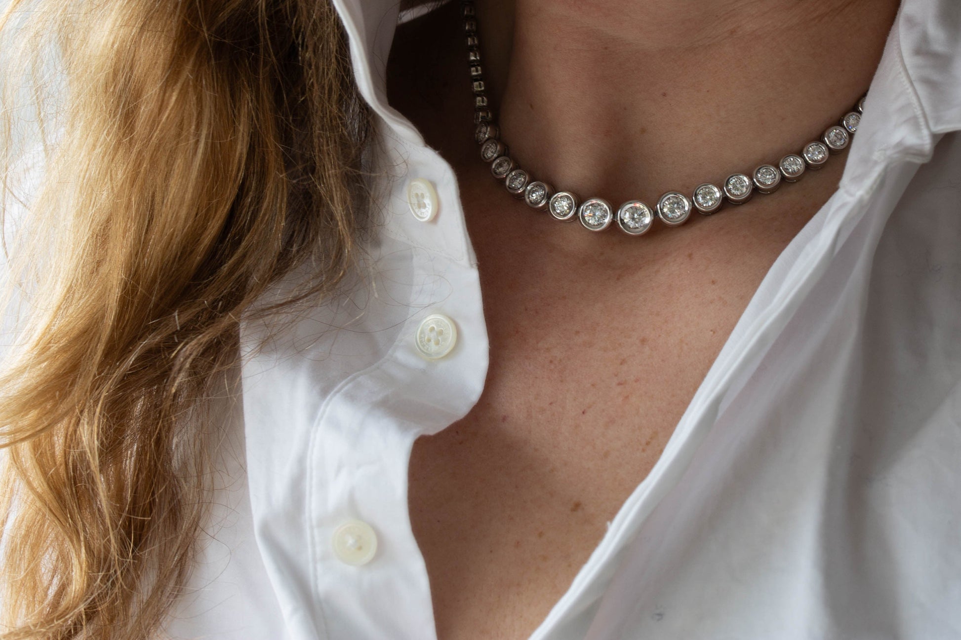 Graduated Riviera Diamond Necklace — view 5