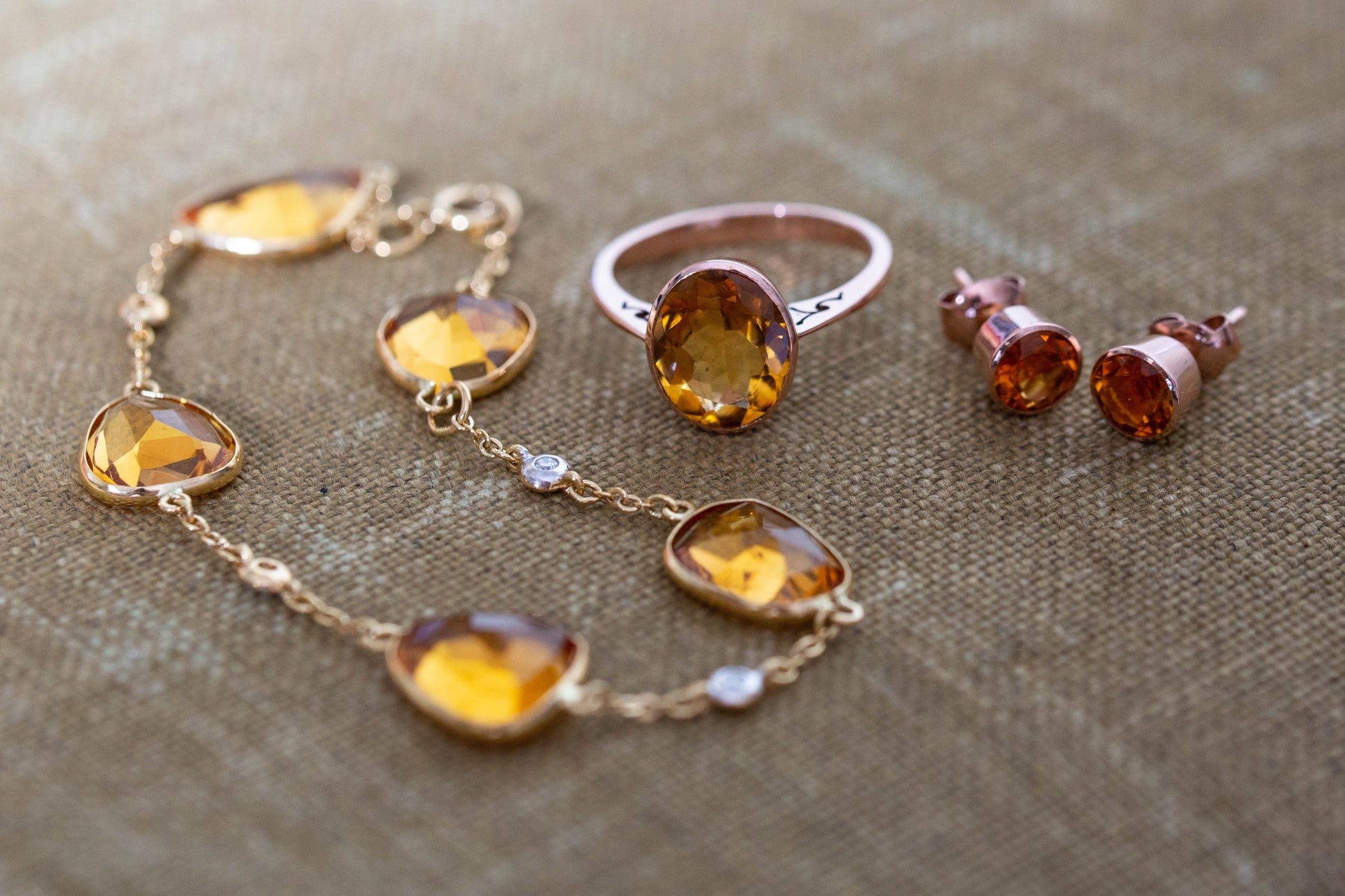 Citrine and Diamond Bracelet — view 4