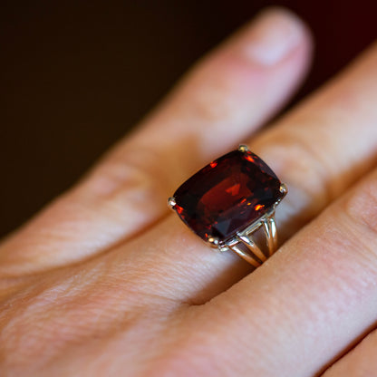 Orange Zircon Solitaire Ring — view 4