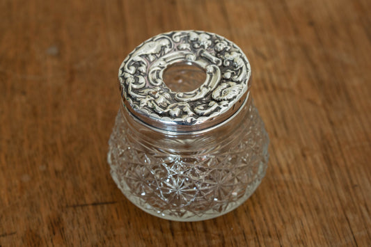 Edwardian Silver and Cut Glass Jar