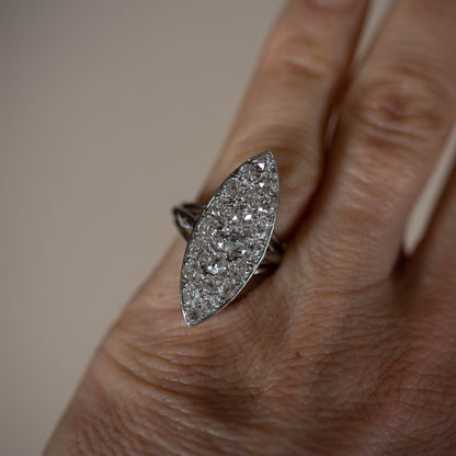 Art Deco Marquise Diamond Cluster Ring