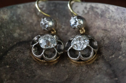 Antique Diamond Drop Earrings — view 4