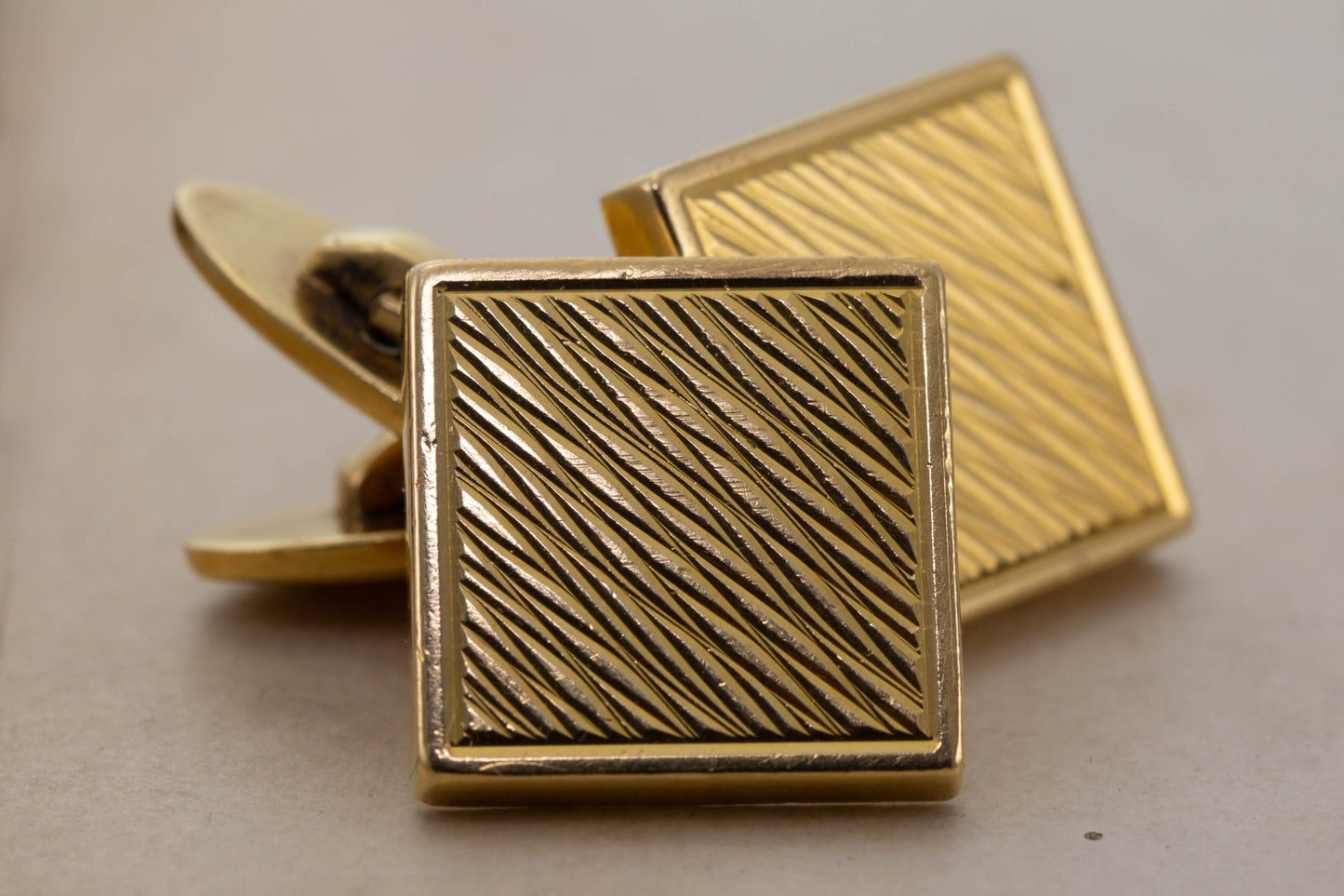 Embossed Square Gold Cufflinks