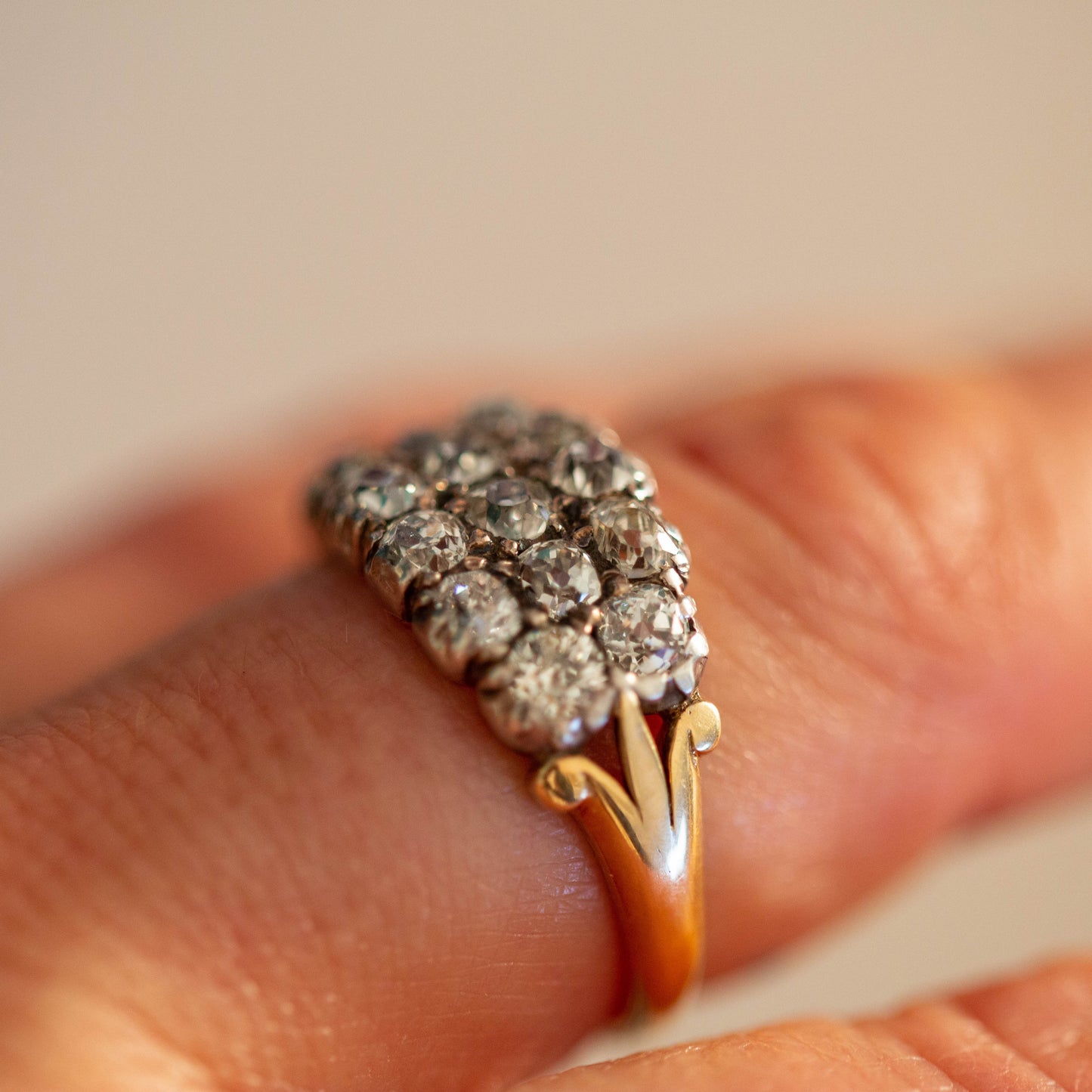 Triple Row Diamond Ring — view 5