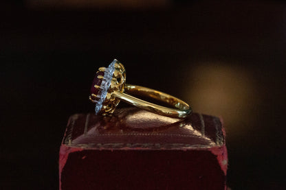 Ruby and Diamond Cluster Ring — view 4