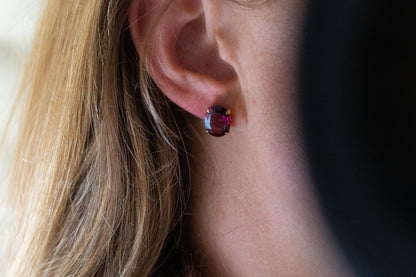 Almandine Garnet Stud Earrings — view 2