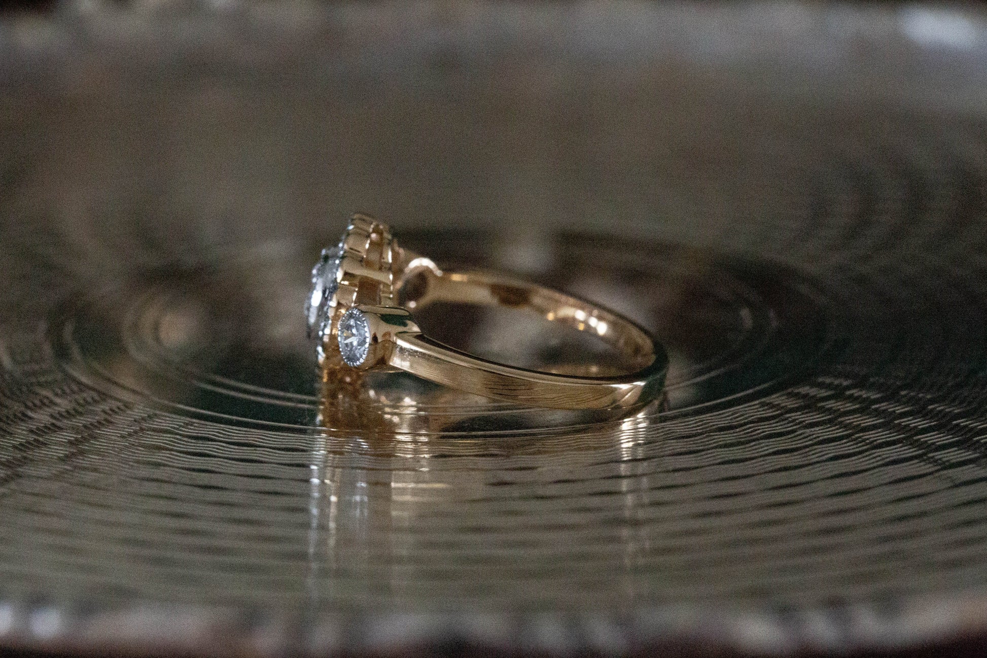 Diamond Daisy Cluster Ring — view 3