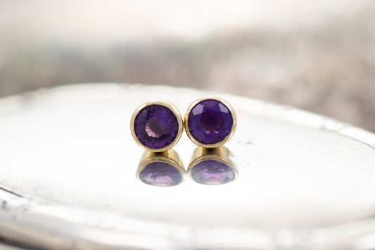 Amethyst Stud Earrings