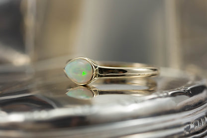 Teardrop Opal Solitaire Ring — view 4