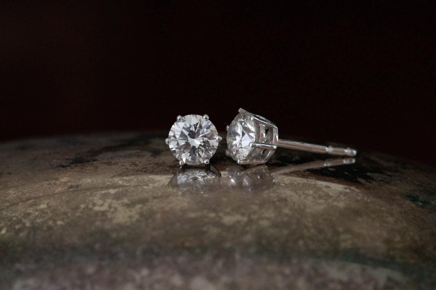 Diamond Solitaire Stud Earrings