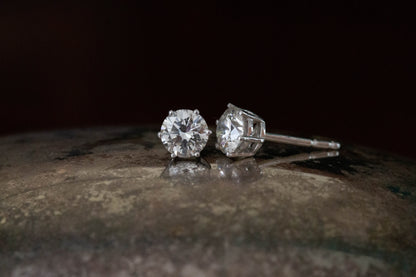 Diamond Solitaire Stud Earrings