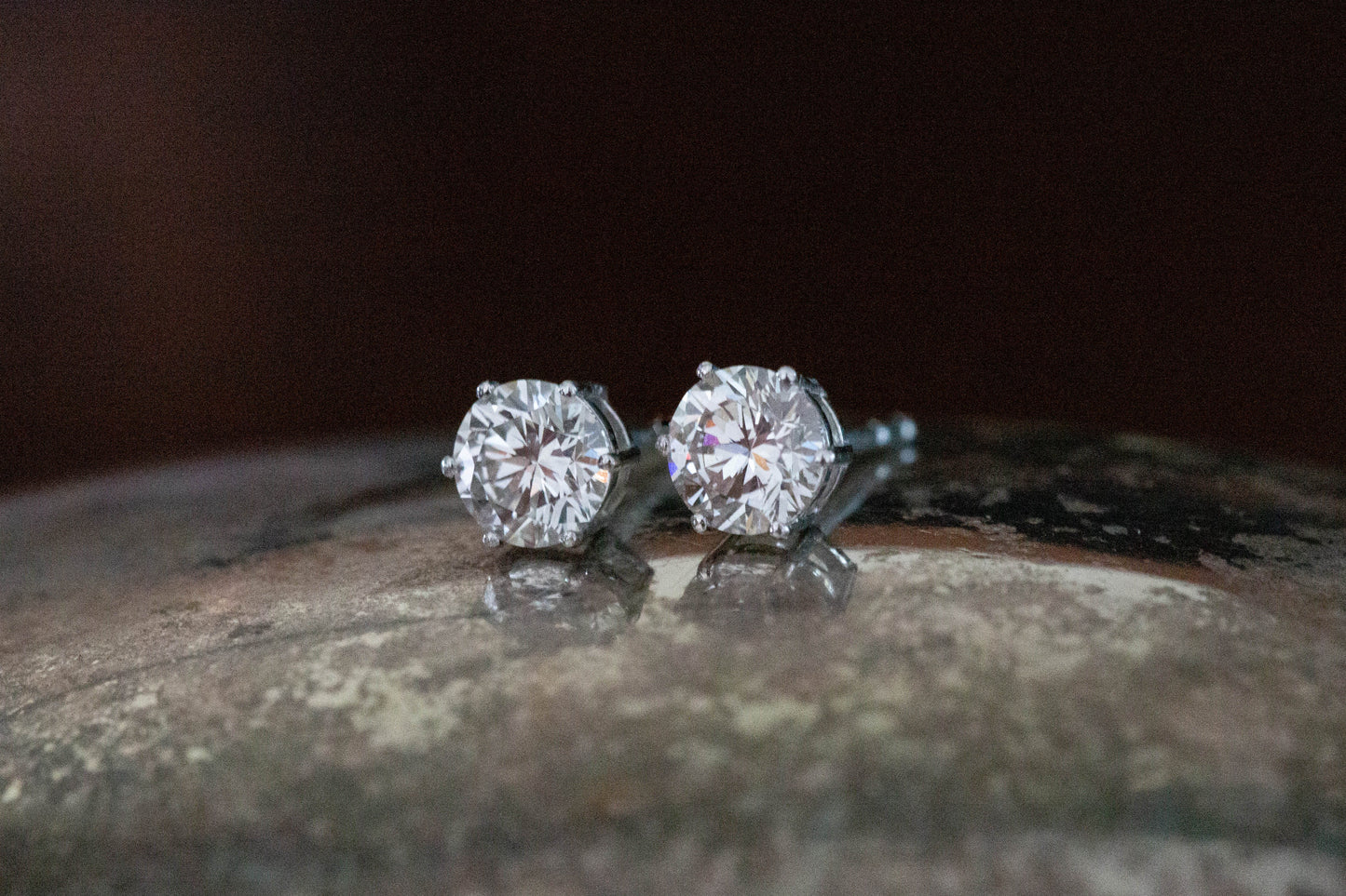 Diamond Solitaire Stud Earrings