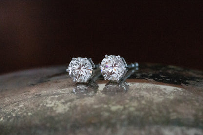 Diamond Solitaire Stud Earrings