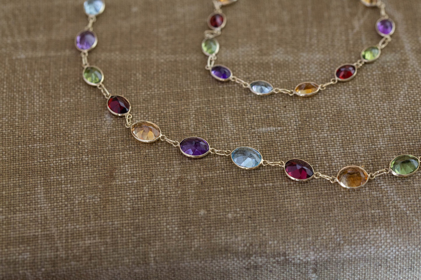 Yellow Gold Multistone Necklace — view 4