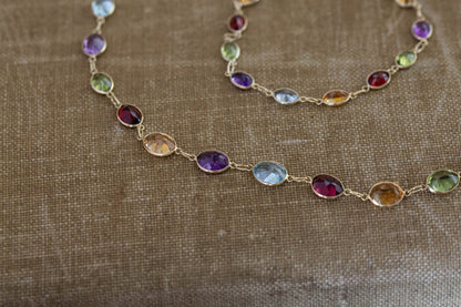 Yellow Gold Multistone Necklace — view 4