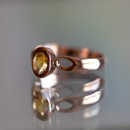 Rose Gold Citrine Ring