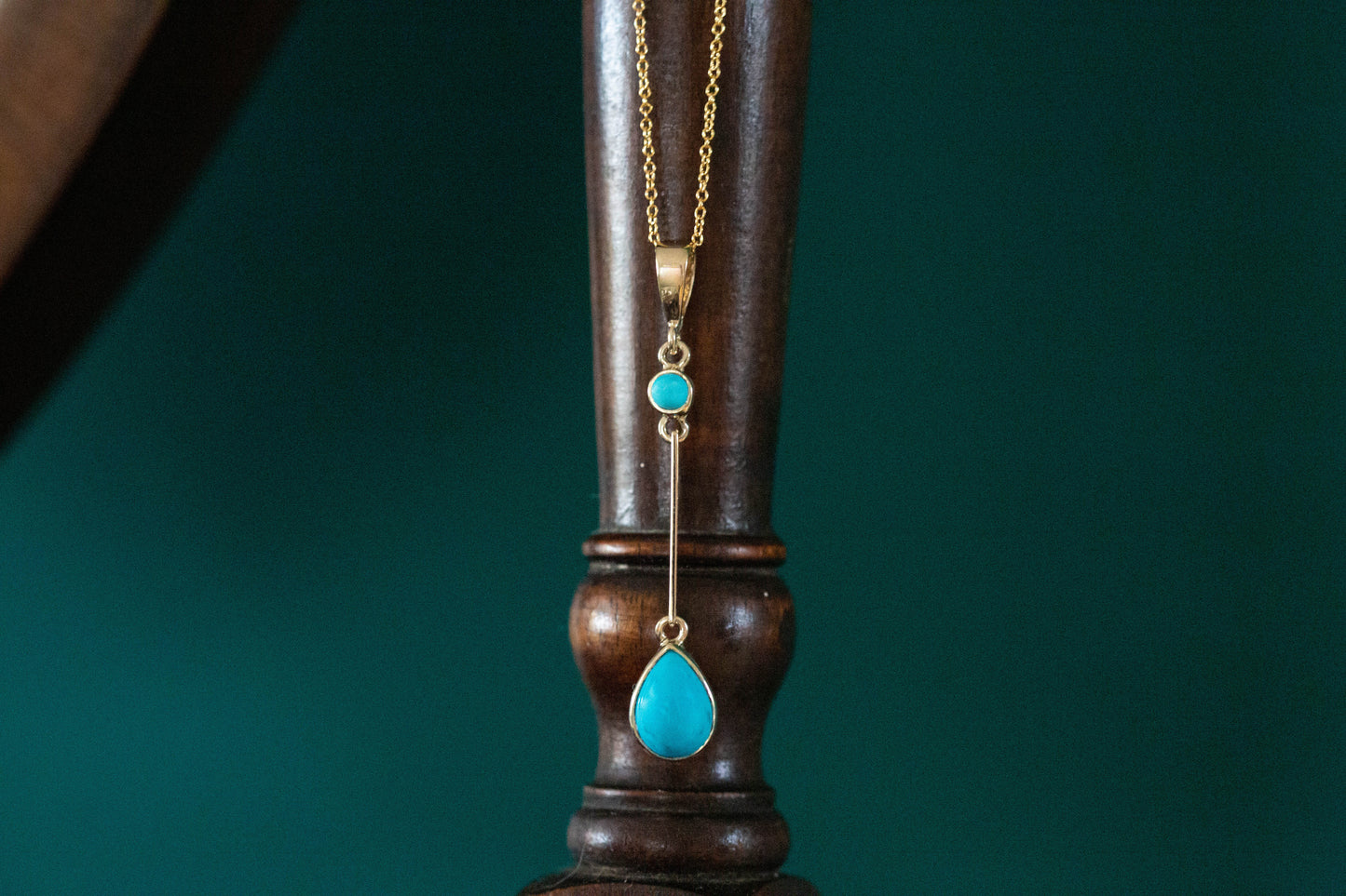 Yellow Gold Turquoise Pendant