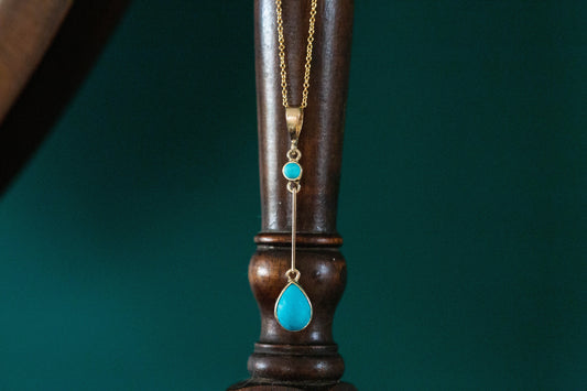 Yellow Gold Turquoise Pendant