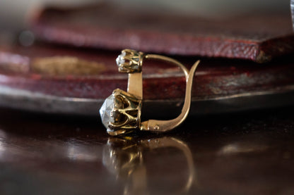 Antique Rose Cut Diamond Earrings — view 6