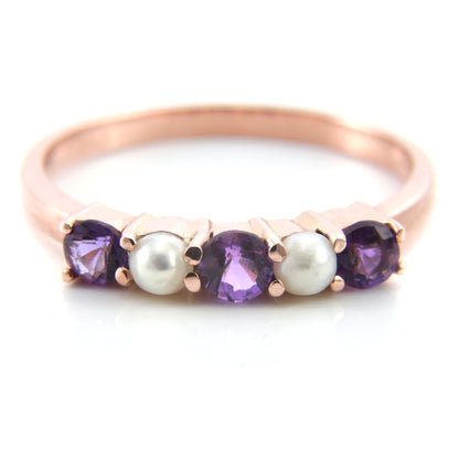 Amethyst and Pearl Ring — view 3