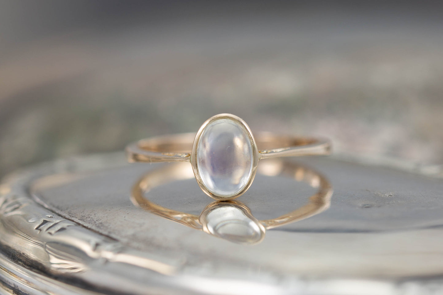 Moonstone Solitaire Ring