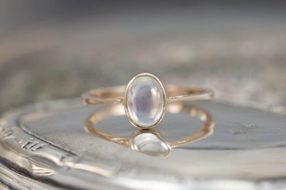 Moonstone Solitaire Ring