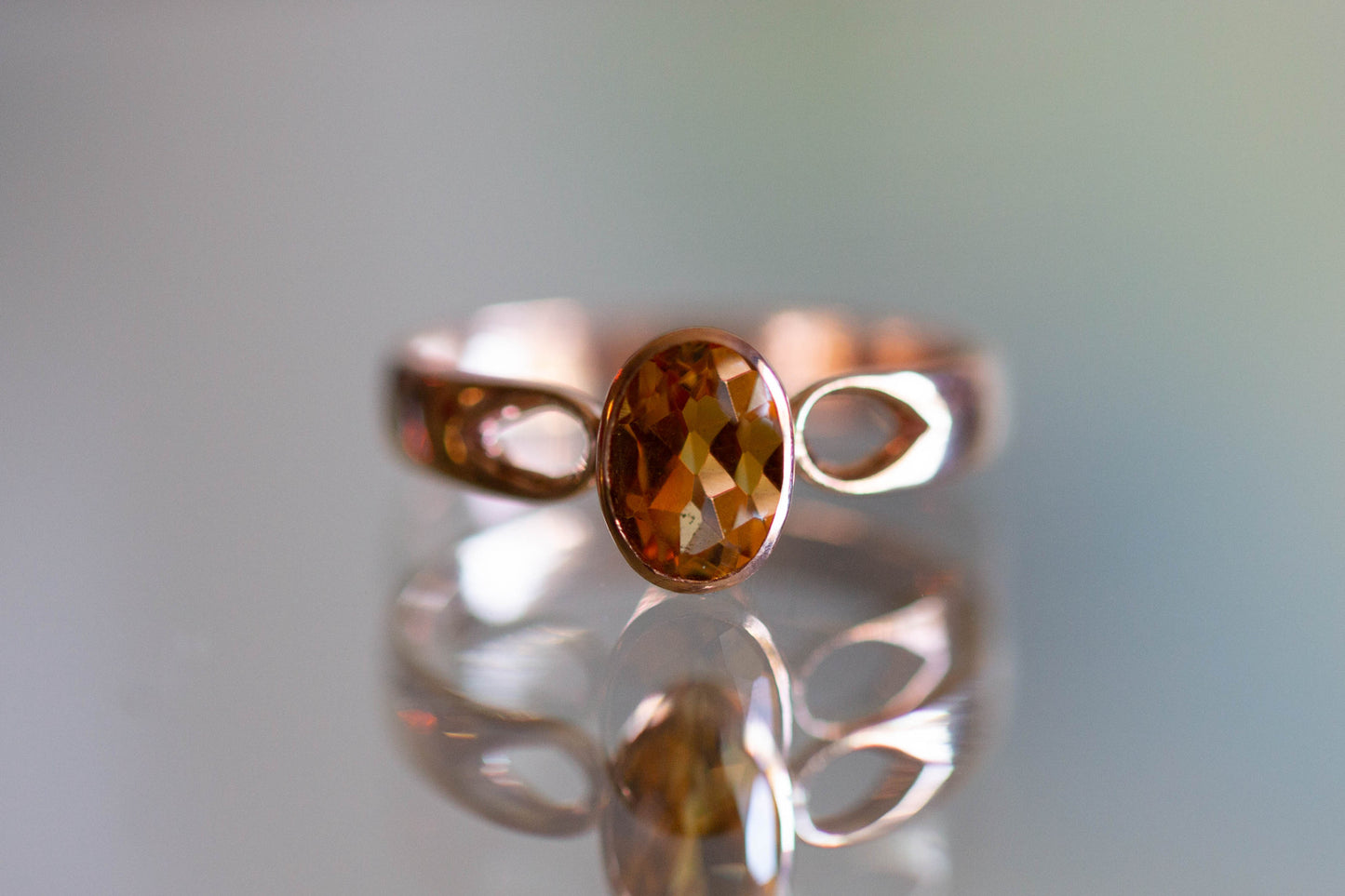 Rose Gold Citrine Ring