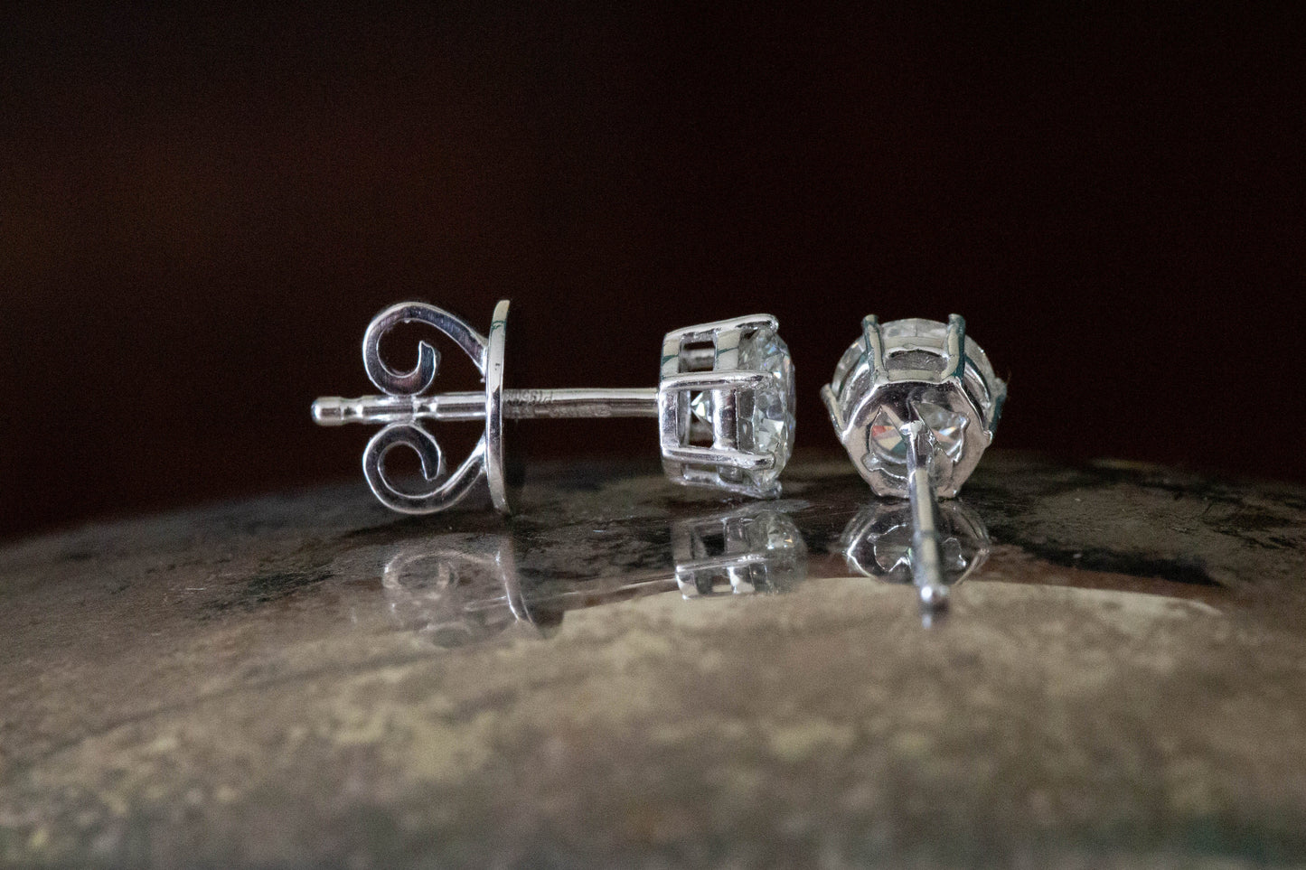 Diamond Solitaire Stud Earrings