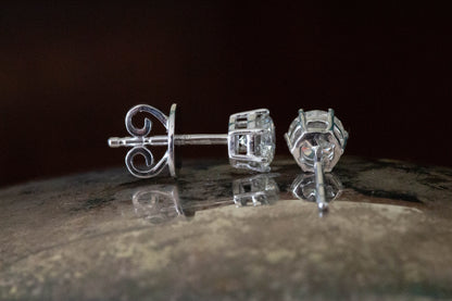 Diamond Solitaire Stud Earrings