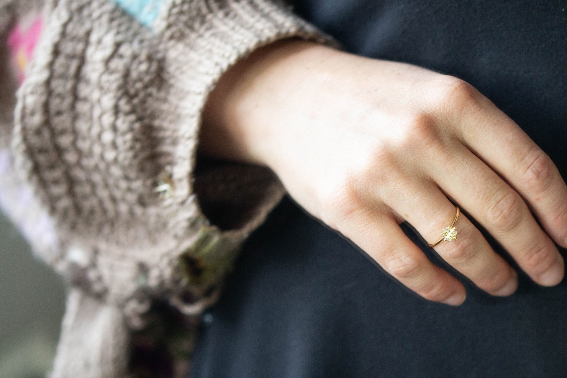 Yellow Sapphire Solitaire Ring — view 2