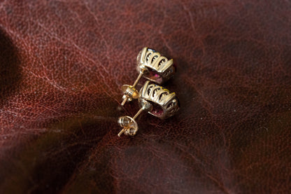 Almandine Garnet Stud Earrings — view 3
